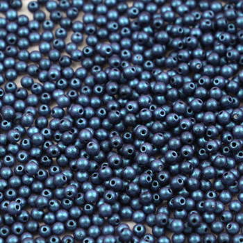 Round Beads Jet Polychrome Blueberry 3mm [50szt]