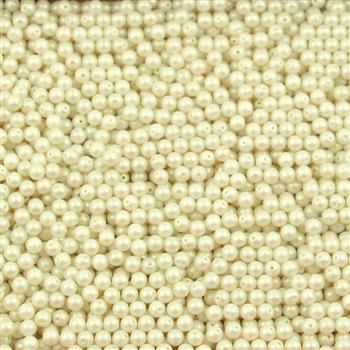 Round Beads Powdery - Ivory 3mm [50szt]