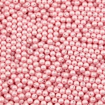 Round Beads Powdery - Pastel Pink 4mm [50szt]