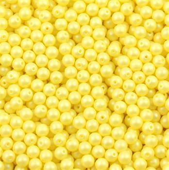 Round Beads Powdery - Pastel Yellow 6mm [20szt]
