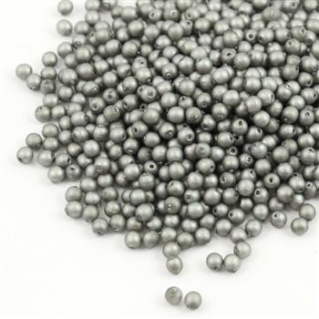 Round Beads Velvet Silver 3mm [50szt]