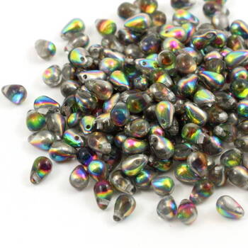 Teardrops Beads Crystal Vitrail Green 6x4mm [20szt]