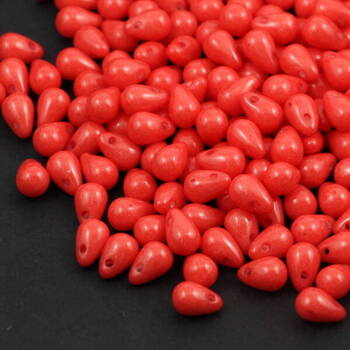 Teardrops Beads Opaque Coral 6x4mm [20szt]