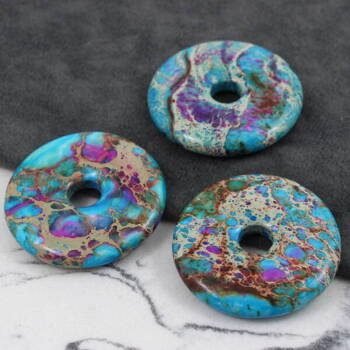 Zawieszka jaspis lazurowe wybrzeże donut niebieski 40mm