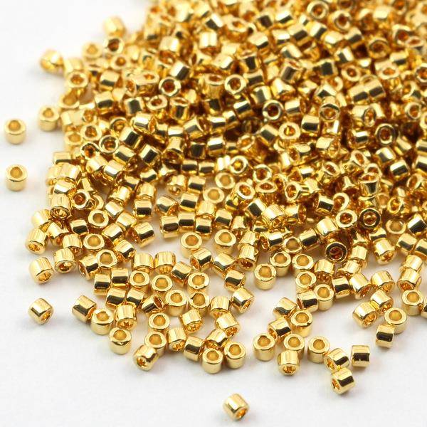 Miyuki Round Seed Beads, 11/0 size, 50 Gram Bulk Bag, #191 24kt Gold Plated