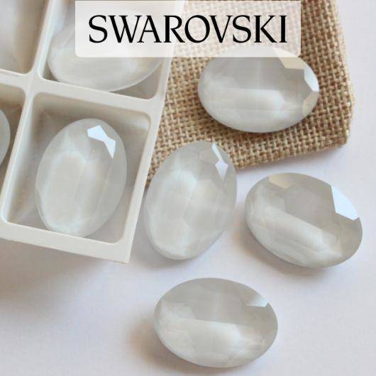 4127 Swarovski Oval Fancy Stones 30x22mm Powder Gray