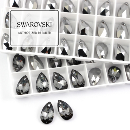 6106 Swarovski Pear-shaped Pendant 16mm Silver Night