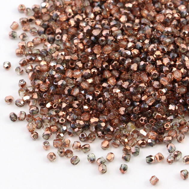 Fire Polish 2mm Crystal Capri Gold [80szt]