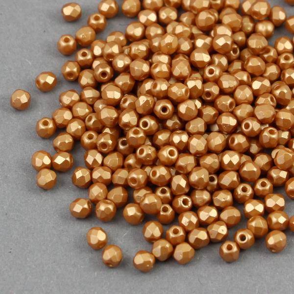 Fire Polish 3mm Alabaster Pastel Amber [40szt]