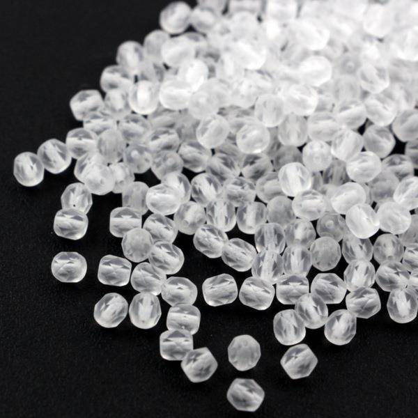 Fire Polish 3mm Crystal Matted  [40szt]