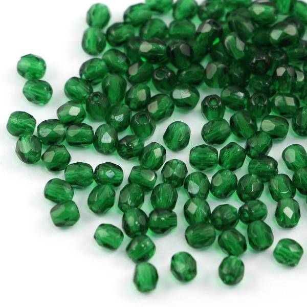 Fire Polish 3mm Green Emerald [40szt]