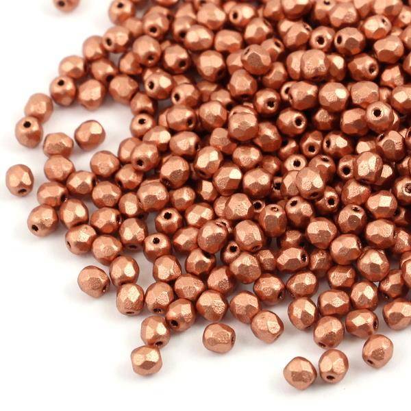 Fire Polish 3mm Metallic Copper [40szt]