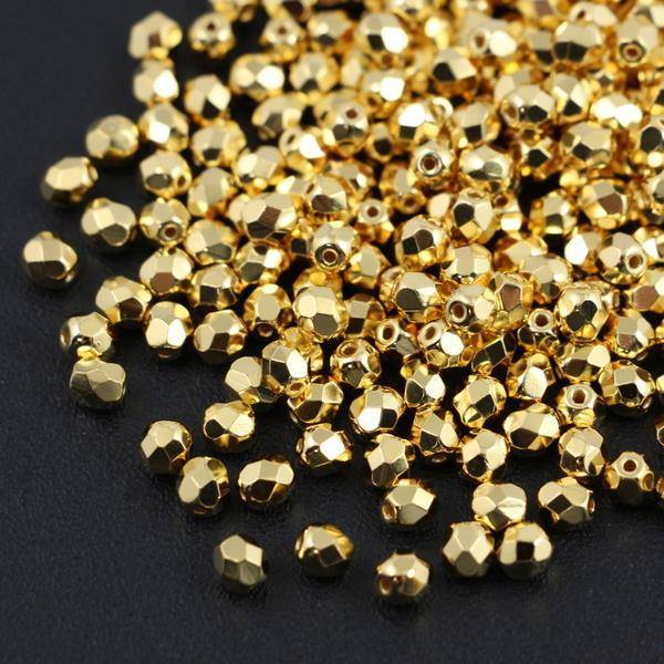 Fire Polish 4mm 24kT Gold Plated HQ [20szt]