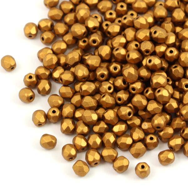 Fire Polish 4mm Brass Gold [40szt]