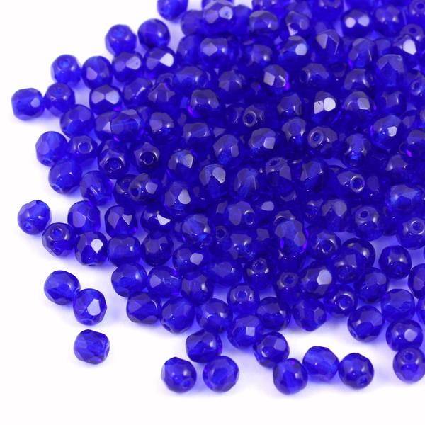 Fire Polish 4mm Cobalt Blue [20szt]