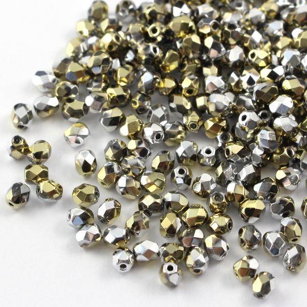 Fire Polish 4mm Crystal California Silver [20szt]