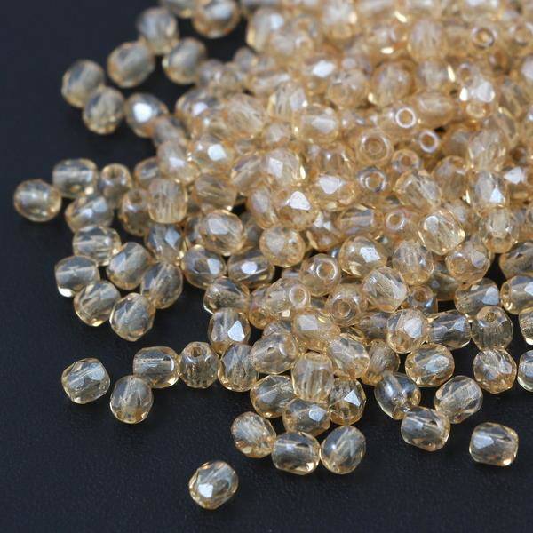 Fire Polish 4mm Crystal Champagne Luster [20szt]