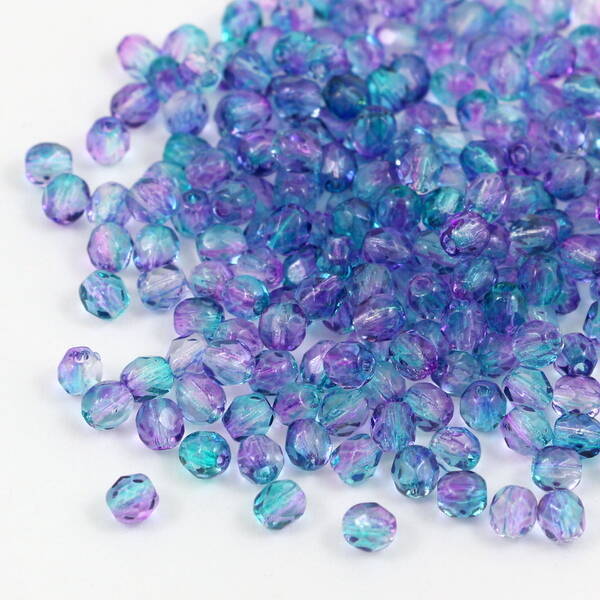 Fire Polish 4mm Crystal Violet Green Two Tone [20szt]