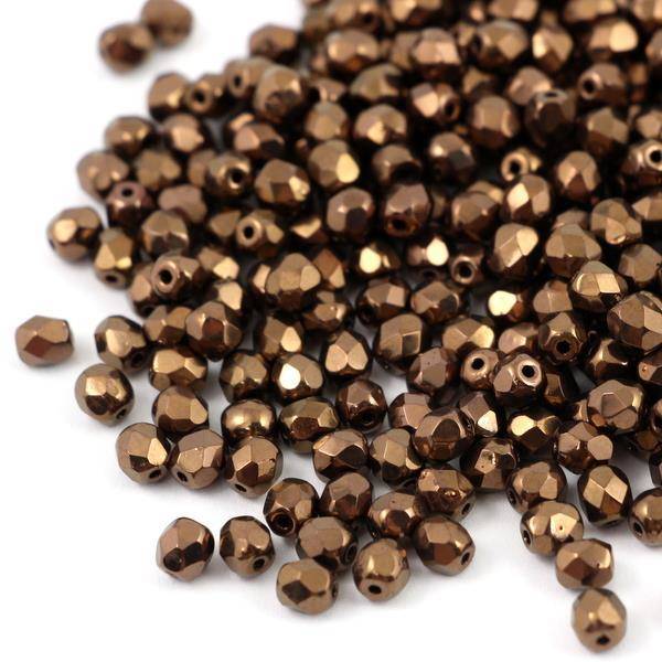 Fire Polish 4mm Jet Bronze [40szt]