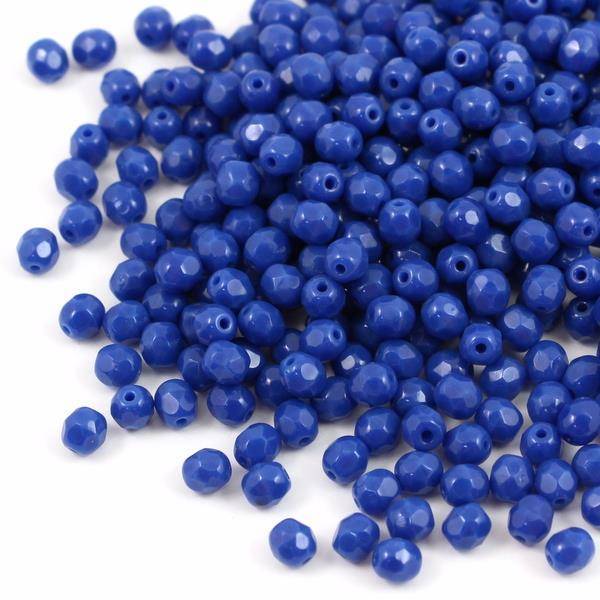 Fire Polish 4mm Opaque Blue [40szt]