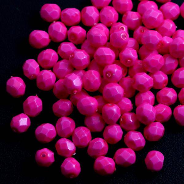 Fire Polish 6mm Neon Pink [20szt]