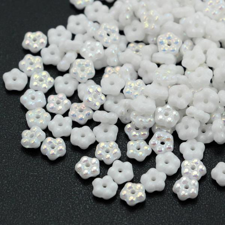 Forget me not Beads White AB 5mm [50szt]