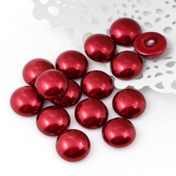 Glass Pearl Cabochon Brick 14mm