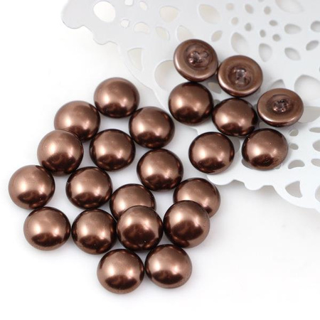 Glass Pearl Cabochon Dark Copper 10mm