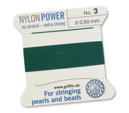 Griffin Nici nylonowe z igłą green 0,50mm