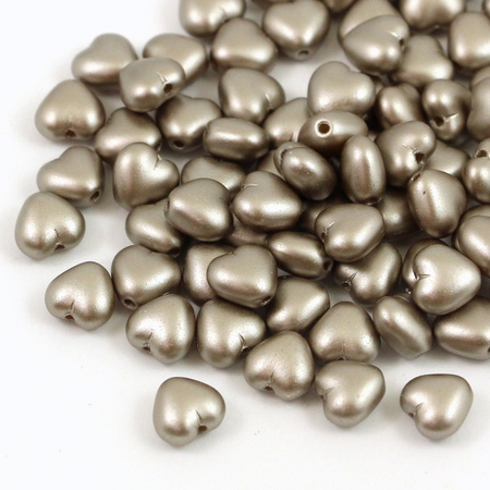 Heart Beads Pastel Light Brown 6mm [20szt]