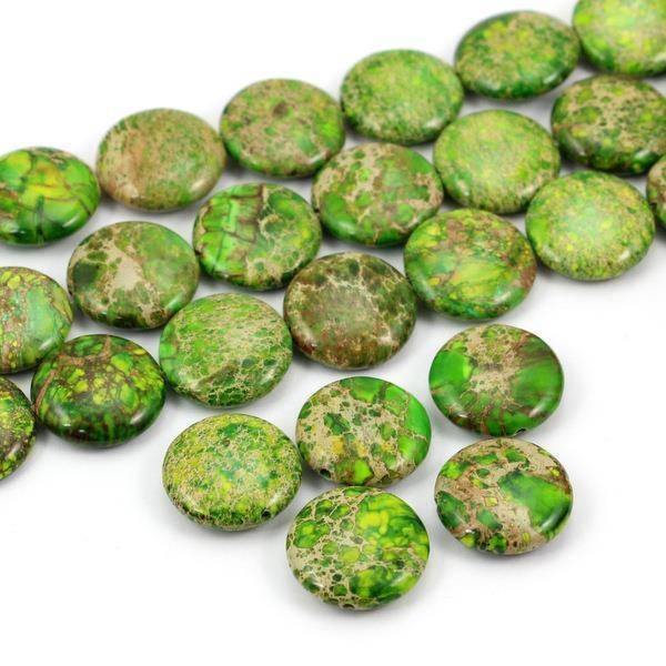 Jaspis lazurowe wybrzeże moneta zielona 18mm