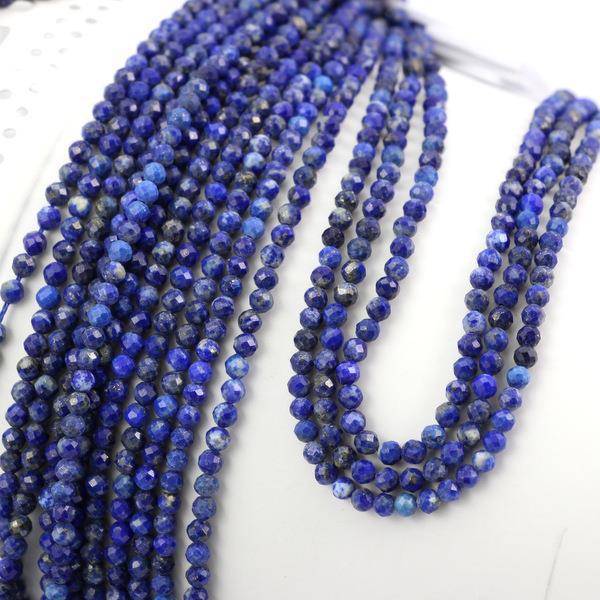 Lapis lazuli kula fasetowana 3mm [sznur 39cm]