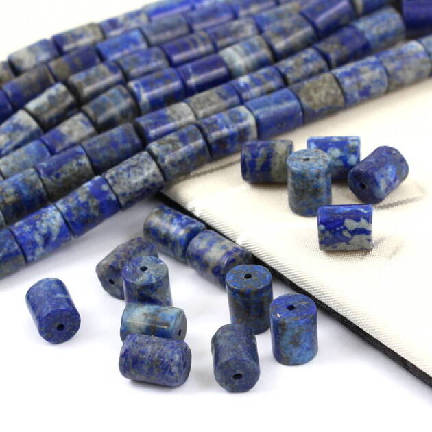 Lapis lazuli z pirytem wałek gładki 10x8mm