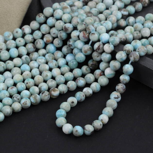 Larimar kula gładka 6mm [sznur 39cm]