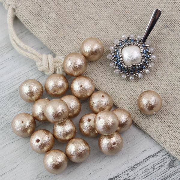 Miyuki Cotton Pearls Beige kula 8mm