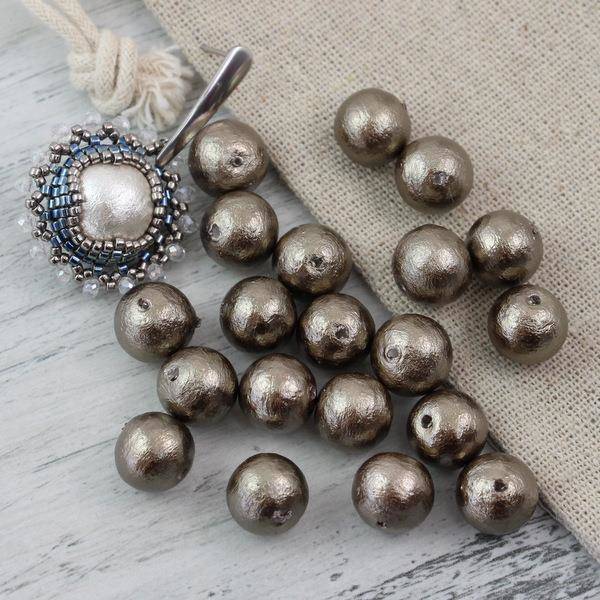 Miyuki Cotton Pearls Bronze kula 10mm