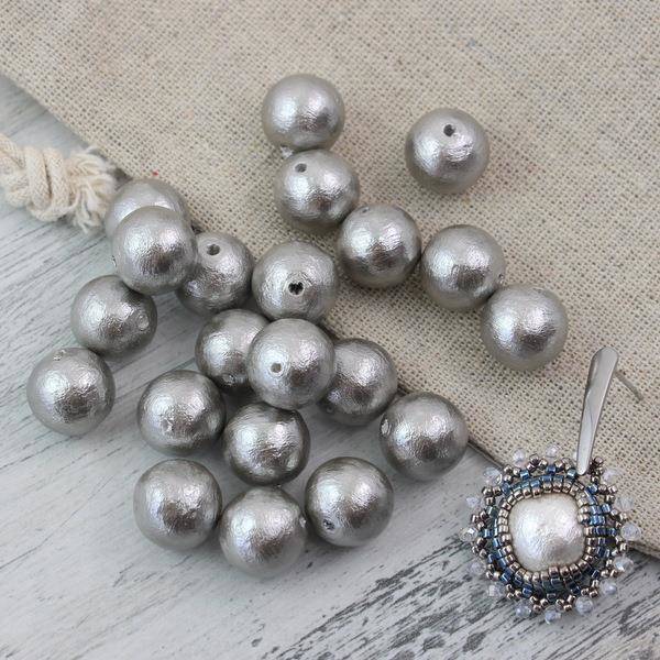 Miyuki Cotton Pearls Grey kula 8mm