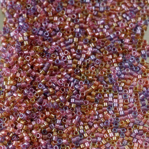 Miyuki Delica 11/0 Lined Purple-Salmon Mix [5g]