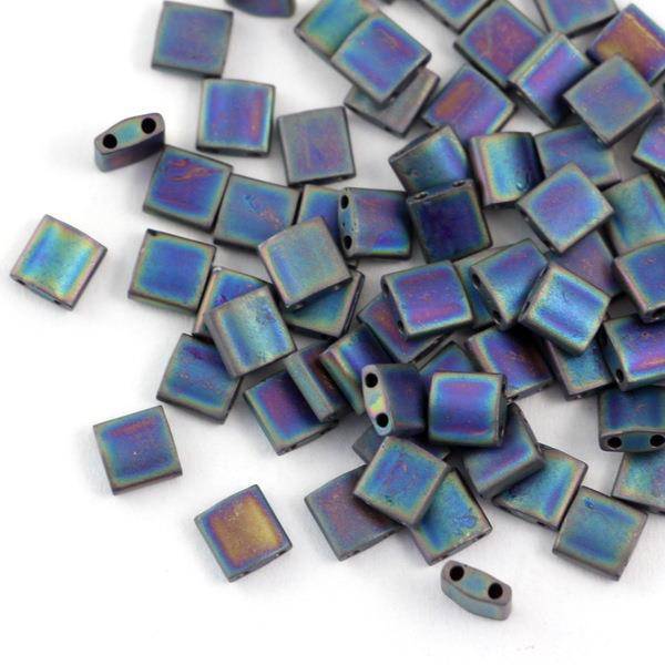 Miyuki Tila Beads 5x5x1,9mm Matted Multi Iris [30szt]