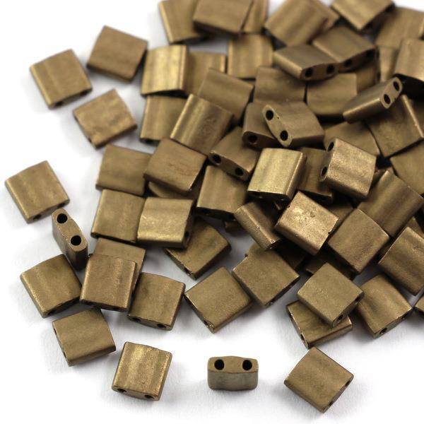 Miyuki Tila Beads 5x5x1,9mm Metallic Dark Bronze Matted [30szt]