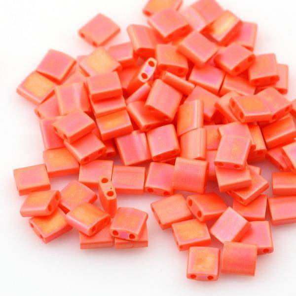 Miyuki Tila Beads 5x5x1,9mm Opaque Orange Matted AB [30szt]