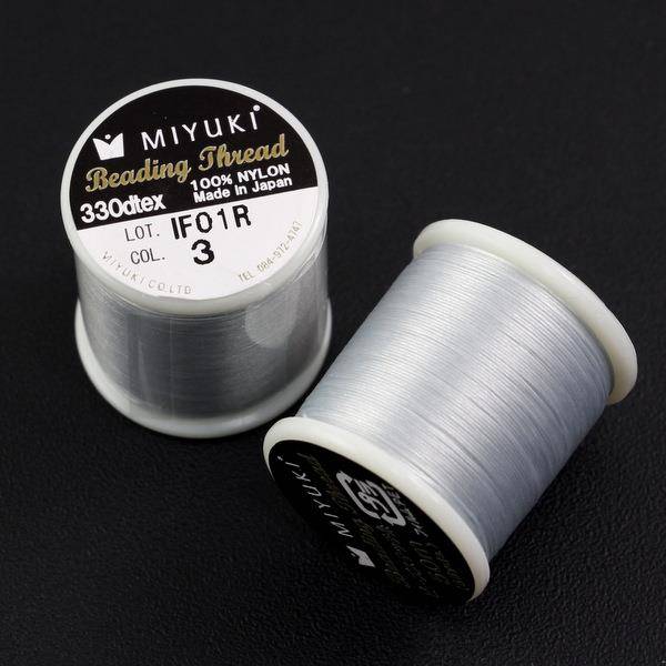 Miyuki nici nylonowe silver 0,2mm [szpula 50m]