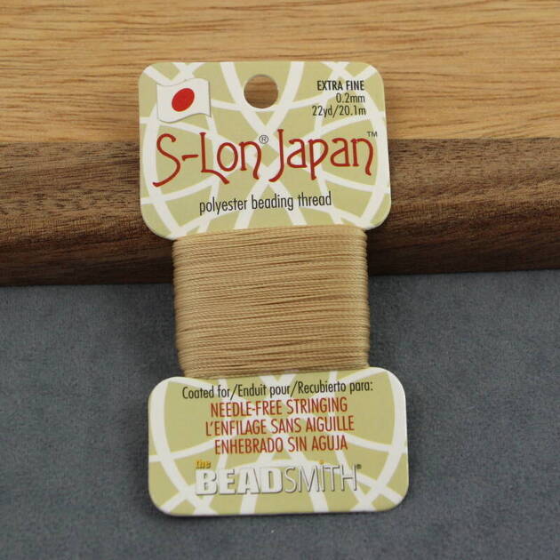 Nici poliestrowe S-Lon Japan Extra Fine do nawlekania khaki 0,2 mm [20m]