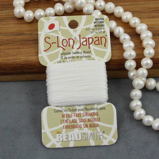 Nici poliestrowe S-Lon Japan Medium do nawlekania white 0,3 mm [20m]