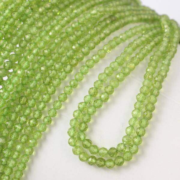 Peridot kula fasetowana 3mm [sznur 39cm]