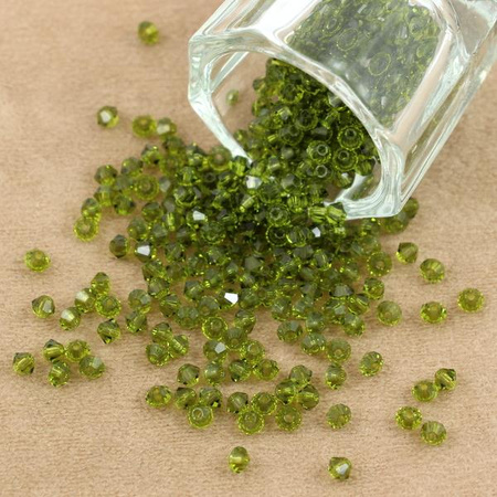 Preciosa Bicone Bead Rondell Olivine 3mm [20szt]