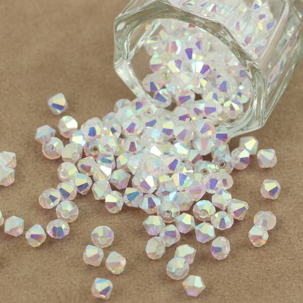 Preciosa Bicone Bead Rondelle Crystal AB 2X 4mm [20szt]