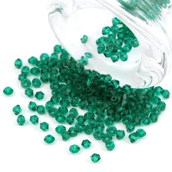Preciosa Bicone Bead Rondelle Emerald 3mm [20szt]
