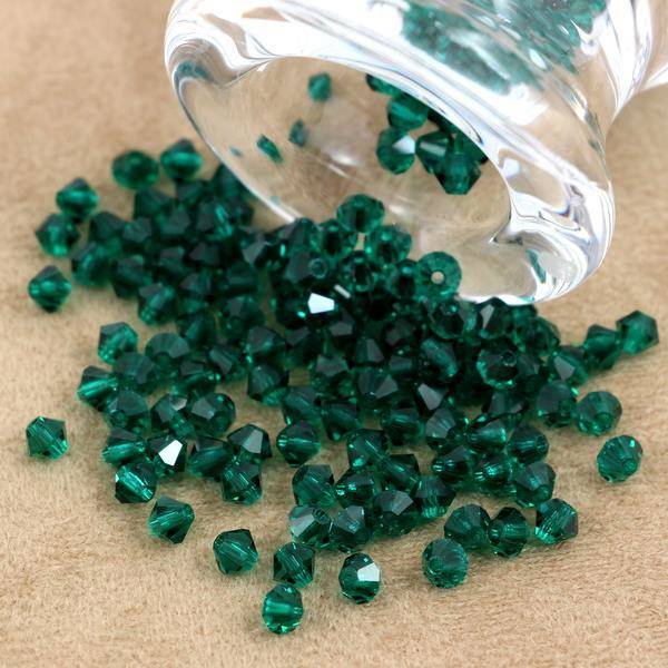 Preciosa Bicone Bead Rondelle Emerald 4mm [20szt]