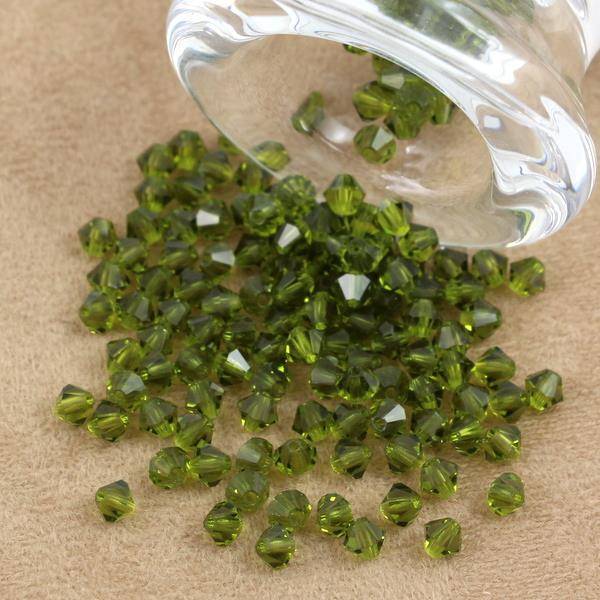 Preciosa Bicone Bead Rondelle Olivine 4mm [20szt]